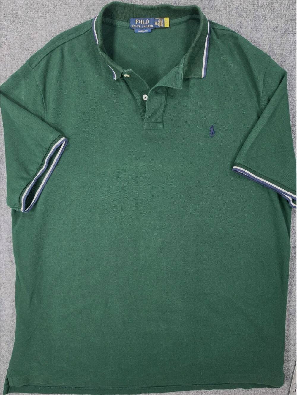 Polo Ralph Lauren Men's XXL Green Classic Fit Polo Shirt Pony Tipped Cotton